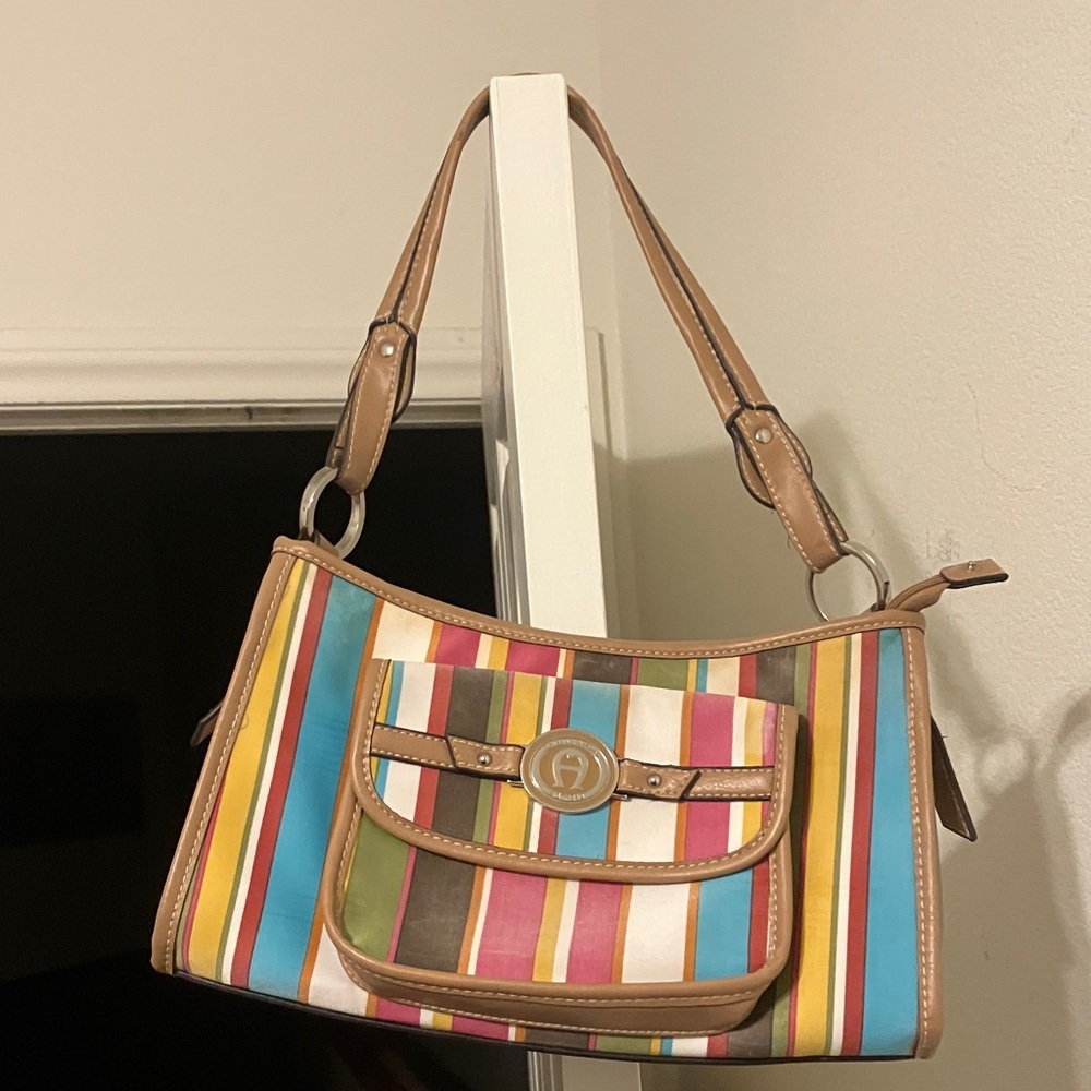 Etienne Aigner Multicolor Striped Shoulder Bag